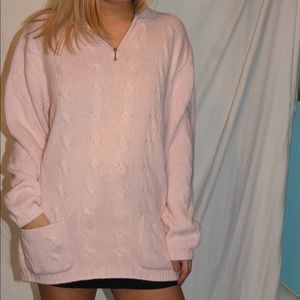 big pink sweater